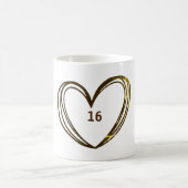 FARBIGE HERZTEXT-TASSE KAFFEETASSE (Mittel)