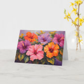 Farbige Hibiskus-Blume Karte (Gelbe Blume)