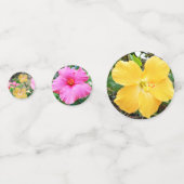 Farbige Hibiskus-Blume, Konfetti (Rückseiten)