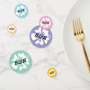 Farbige Hibiskus-Blume-Logos personalisiert Konfetti