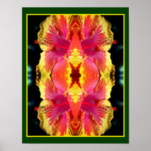 Farbige Hibiskus Blume Nah Abstrakt Poster