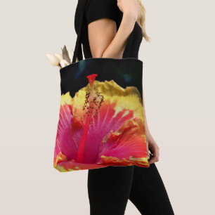Farbige Hibiskus-Blütenblätter Nahaufnahme Tasche