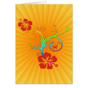 Farbige Hibiskus-Dekoration