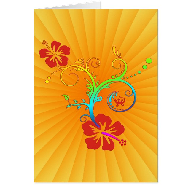 Farbige Hibiskus-Dekoration (Vorne)