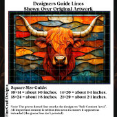 Farbige Highland Cow, verklebtes Glas EH4 Decoupag Seidenpapier