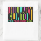 Farbige Hillary Clinton 2016 Aufkleber (Tasche)