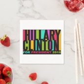 Farbige Hillary Clinton 2016 Papierservietten (Beispiel)