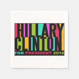Farbige Hillary Clinton 2016 Papierservietten