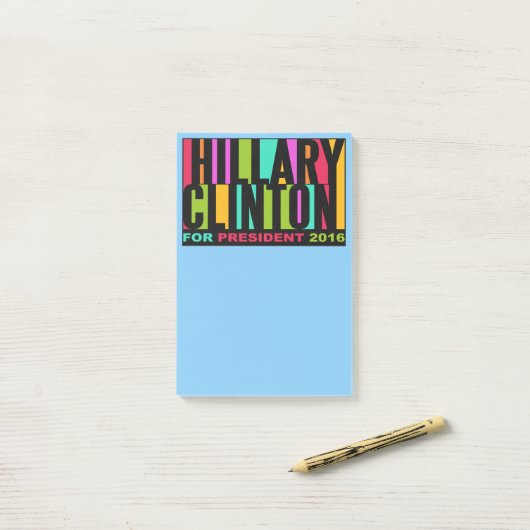 Farbige Hillary Clinton 2016 Post-it-Notizen Post-it Klebezettel (Auf Schreibtisch)