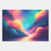 Farbige Himmelswolken Geschenkpapier Set (Vorderseite 2)