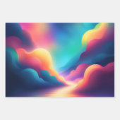 Farbige Himmelswolken Geschenkpapier Set (Vorderseite)