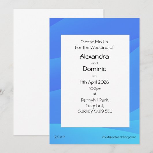 Farbige Hintergrundfarbe Einladung (Vorne/Hinten)