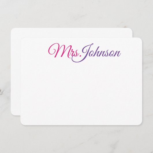 Farbige Hinweise für Unternehmen oder Privatperson Mitteilungskarte (Vorne/Hinten)