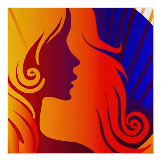 Farbige Hippie-BOHO-Frau  Poster (Vorderseite)