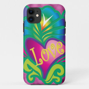 Farbige Hippie-Liebe iPhone 11 Hülle