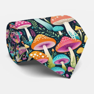 Farbige Hippie-Pilze Blumen in Rosa und Blau Krawatte