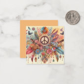 Farbige Hippiekarte Mitteilungskarte (Vorderseite/Rückseite Beispiel)