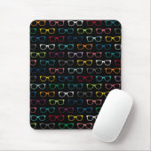 Farbige Hipster Glasmuster Schwarz Mousepad (Mit Mouse)
