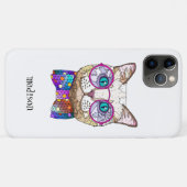 Farbige Hipster Katze, Personalisiert Case-Mate iPhone Hülle (Rückseite (Horizontal))