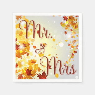 Farbige Hochzeit im Herbst Papier Napkins mit Blät Serviette