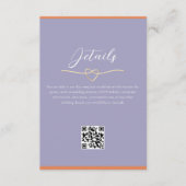 Farbige Hochzeitdetails QR-Code Begleitkarte (Vorderseite)