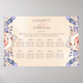 Farbige Hochzeitstabelle für Blumenmuster Poster (Vorne)