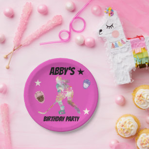 Farbige Hockey-Player-Teller Pappteller