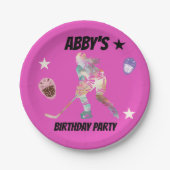 Farbige Hockey-Player-Teller Pappteller (Vorderseite)