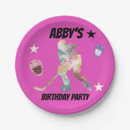 Farbige Hockey-Player-Teller Pappteller