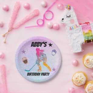 Farbige Hockey-Player-Teller Pappteller