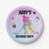 Farbige Hockey-Player-Teller Pappteller (Vorderseite)