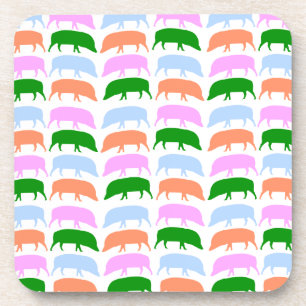 Farbige Hogs Pink Blue Green Orange Cork C Untersetzer