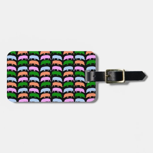 Farbige Hogs Pink Blue Green Orange Custom Gepäckanhänger (Vorderseite horizontal)
