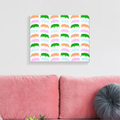 Farbige Hogs Pink Blue Green Orange Leinwand (Insitu (Wohnzimmer))