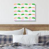 Farbige Hogs Pink Blue Green Orange Leinwand (Insitu (Schlafzimmer))