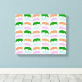 Farbige Hogs Pink Blue Green Orange Leinwand (Insitu (Holzboden))