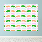Farbige Hogs Pink Blue Green Orange Leinwand (Insitu (Holzboden))