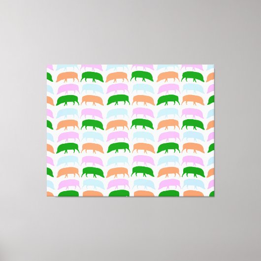 Farbige Hogs Pink Blue Green Orange Leinwand (Vorderseite)