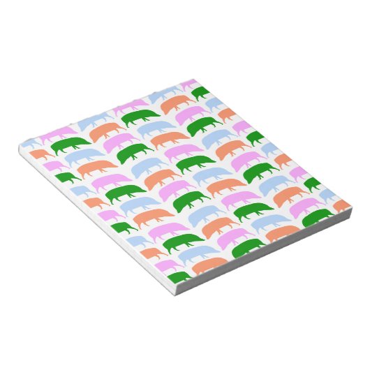 Farbige Hogs Pink Blue Green Orange Notepad Notizblock (angewinkelt)