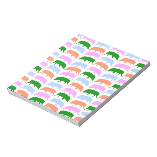 Farbige Hogs Pink Blue Green Orange Notepad Notizblock (Rotiert)