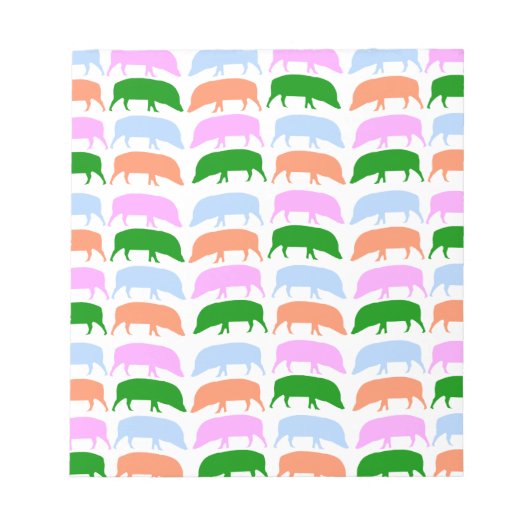 Farbige Hogs Pink Blue Green Orange Notepad Notizblock (Vorderseite)
