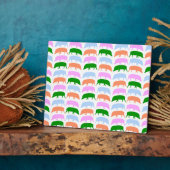 Farbige Hogs Pink Blue Green Orange Plaque Fotoplatte (Seite)
