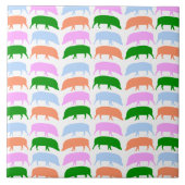 Farbige Hogs Pink Blue Green Orange Tile Fliese (Vorderseite)
