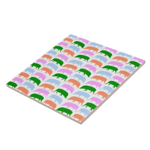 Farbige Hogs Pink Blue Green Orange Tile Fliese