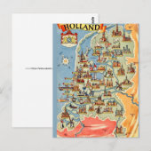 Farbige Holland-Karte Postkarte (Vorne/Hinten)