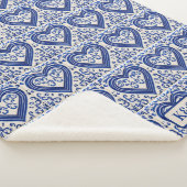 Farbige holländische Tiles Blue Heart on White - I Sherpadecke (3/4)