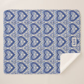 Farbige holländische Tiles Blue Heart on White - I Sherpadecke (Vorderseite (Horizontal))