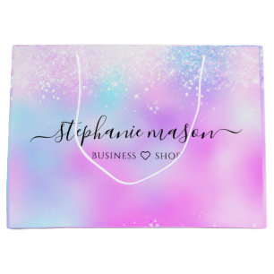 Farbige holografische Glitter-Pastell-Mädchenhaft Große Geschenktüte