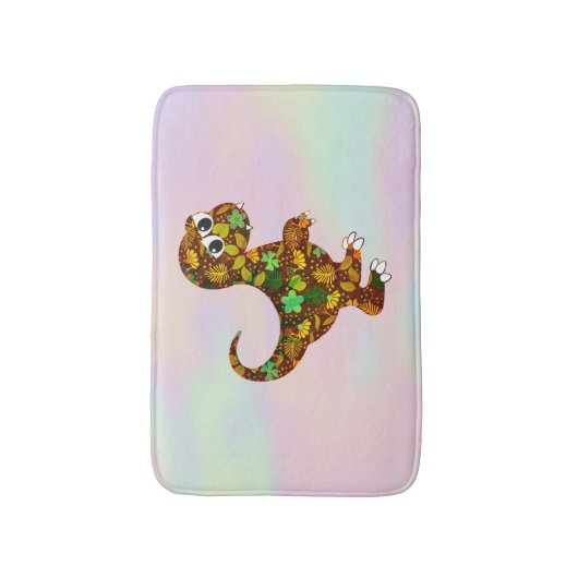 Farbige Hologramm und Dinosaurier Badematte (Vorderseite Vertikal)