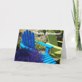 Farbige Holzliegestühle Foto Rente Karte (Vorderseite)